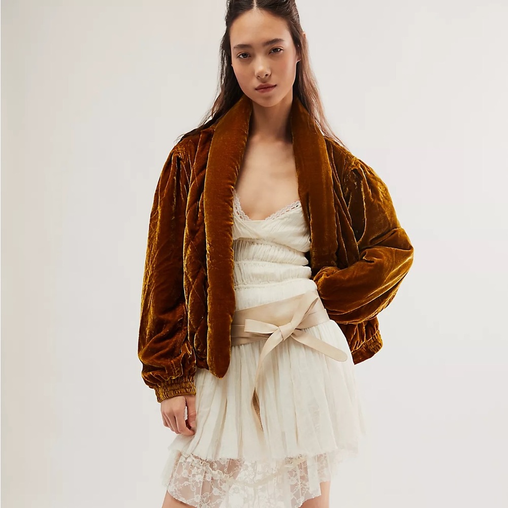 NWT Free People Sz Small Good Game Bomber Jacket